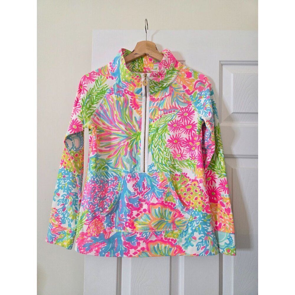 Lilly Pulitzer Multi LOVERS CORAL Skipper Popover Size XS OCTOPUS Pink